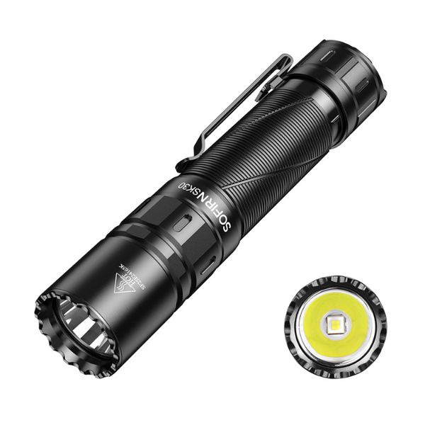 Sofirn SK30, 3000 Lumen, 392m throw, rechargeable LED flashlight