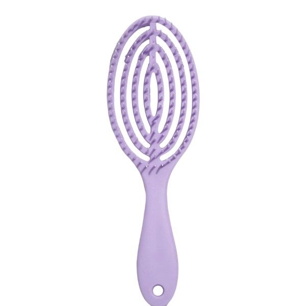 High Quality Plain Hollowed Out Wet Hair Brush - Purple