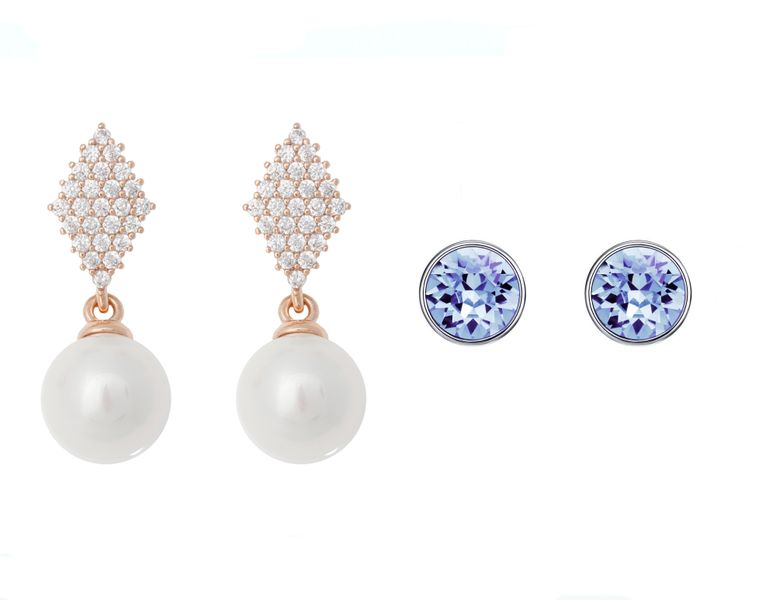 Civetta Spark Harper &amp; Chene Studs with Swarovski Light Sapphire Crystal