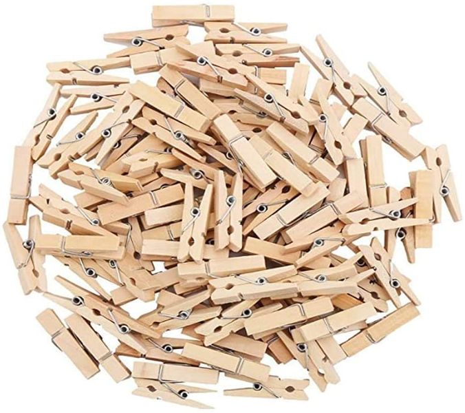100 x Laundry Clothing Wooden Pegs Traditional Clothespins for Washing Line