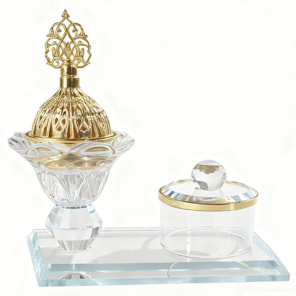 Incense Burner Set Aromatherapy Burner Candle Holder Crystal Incense Burner