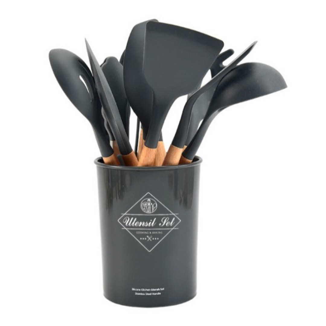 11 Piece Silicone Kitchen Utensils Set With Holder Buy Online in