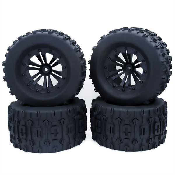 4 Pcs 125Mm 1.9 Beadlock Wheel Rim Tire Set for 1/10 Rc Crawler Car E