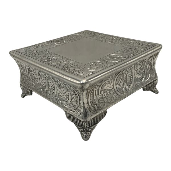 Cake Stand Square Aluminium - 20 x 20cm