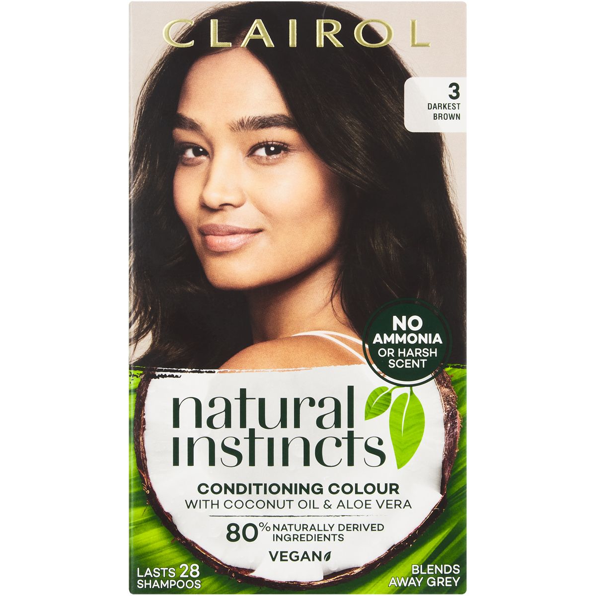 Natural Instincts Semi-Permanent (Vegan) Hair Colour - 3 Brown Black ...