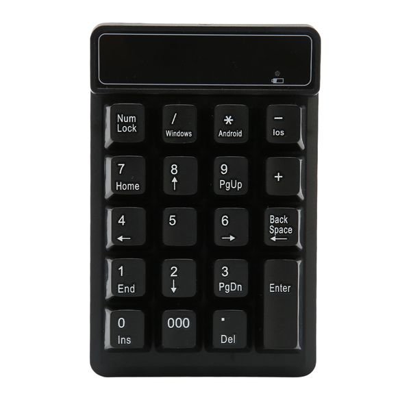 Wireless Number Pad 19 Keys, U Shaped, Black