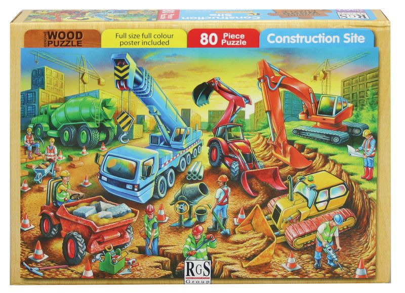 RGS Group Construction Site Wooden Puzzle - 80 Piece
