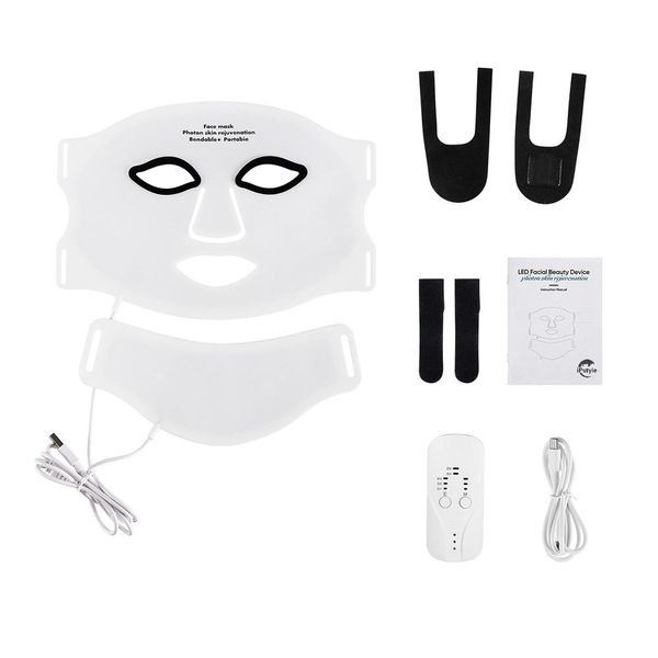 IPSTYLE Silicone LED Mask Face &amp; Neck Infrared Therapy Flexible Facial Mask
