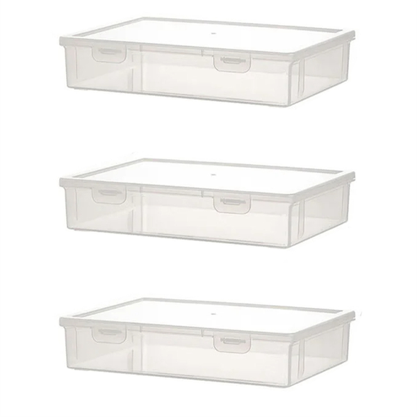 3PCS A4 Size Organiser Book Office File Box Transparent,S