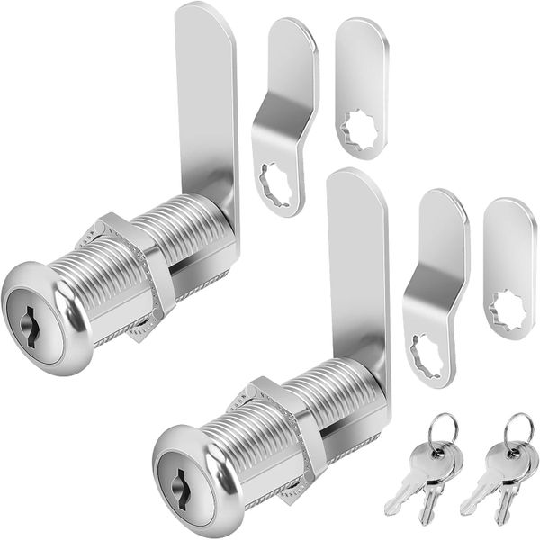 2 Pack Cabinet Locks with Keys, 1-1/2" Long Cam Locks keyed Alike