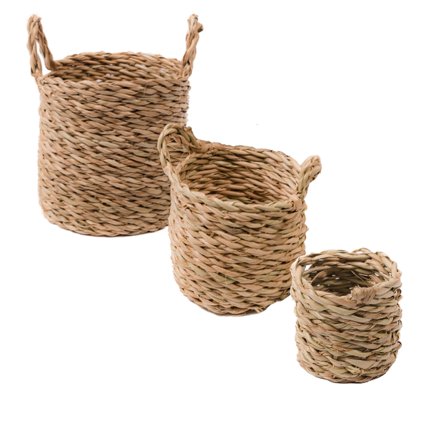 Rustic Woven Pot Plant Basket Combo