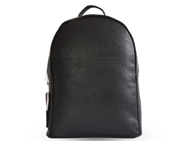 Mandela PU Leather Backpack - Black