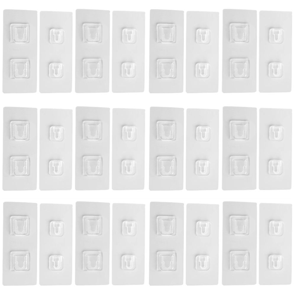 Home Self Adhesive Waterproof Double Hook Backing Clips Set Of 12 Pairs ...