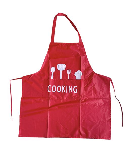 Oil-proof &amp; Waterproof with Pockets Full Size Apron-Red