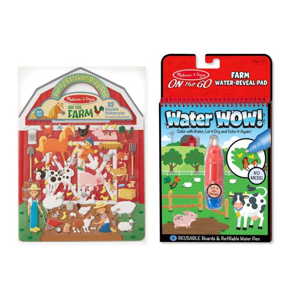 Melissa &amp; Doug Puffy Sticker Play Set &amp; Water Wow Farm