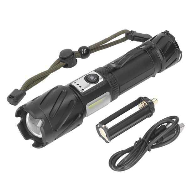 5000LM USB - Charging Magnetic Zoom IPX4 Outdoor Flashlight