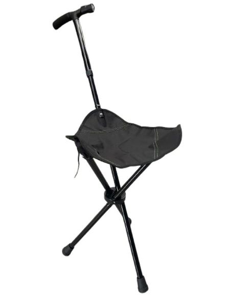 SamMag Biz Portable 2 in 1 Foldable Walking Cane with Stool