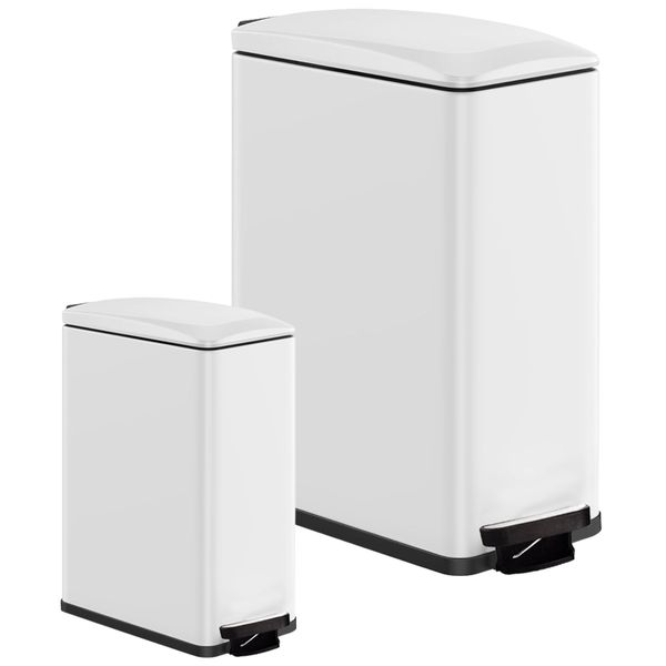 30Ltr + 6Ltr Combo Set - Modern Hotel Design Soft-Close Lid Slim Pedal Bin
