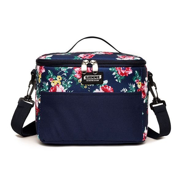 6L Sanne Floral Insulated Lunch Bag with Shoulder Strap Lunch Carrier Tote