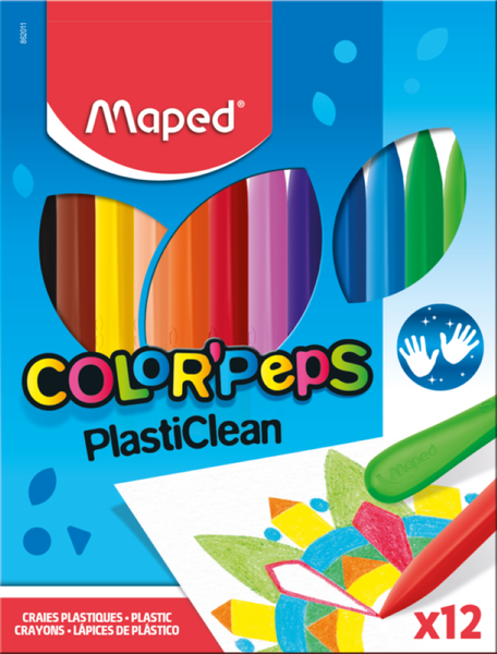 Maped PlastiClean Crayons 12's