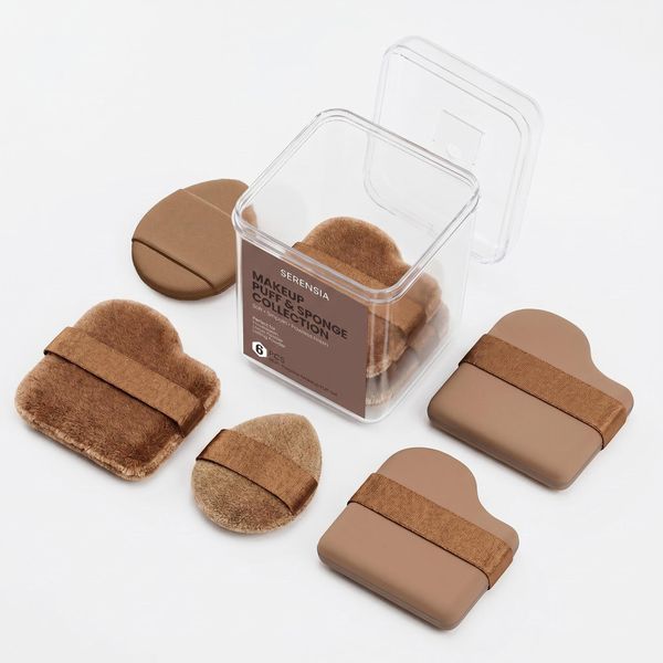 Serensia 6 Piece Makeup Puff and Sponge Set - Beauty Blender, Powder Puffs