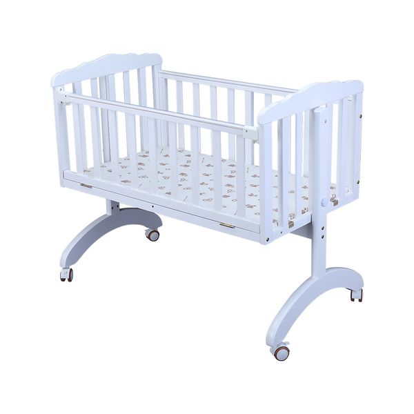 Wooden Baby Crib Cot Bed White