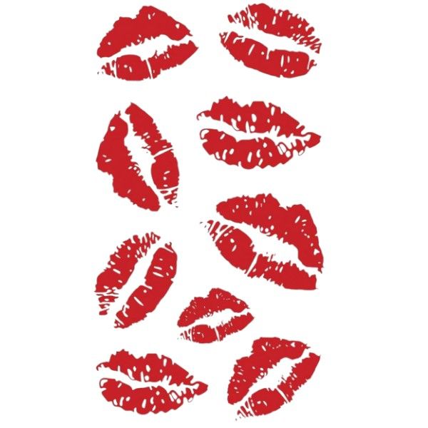 1 Piece - Sweet Kiss Lip Temporary Tattoo - Red