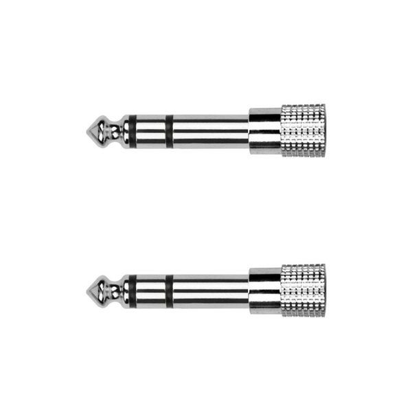 Kirlin 2615 Adapter 2-Pack 1/4" TRS Male to 3.5mm TRS Female Nickel Plated