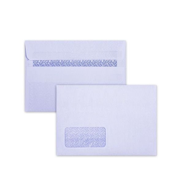 C6 White Window Self Seal Envelopes - Open Short Side - Box of 500