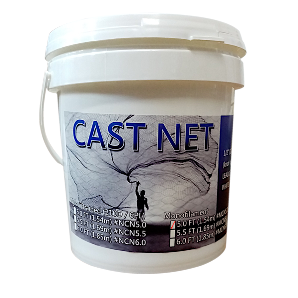 Kingfisher Monofilament Cast Net 5' With Lead Weights