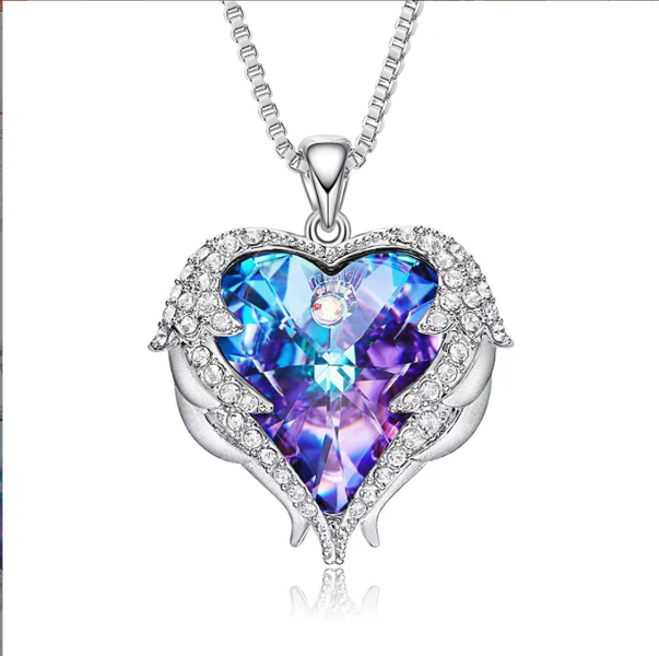 Angel Wings Heart Necklace for Women