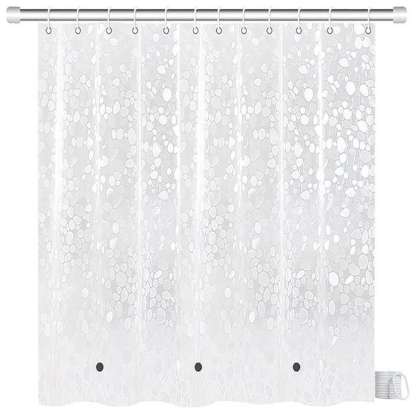 TopikaHome Shower Curtain Liner EVA 180x200cm, 3D Pebble, Heavy Duty 8G