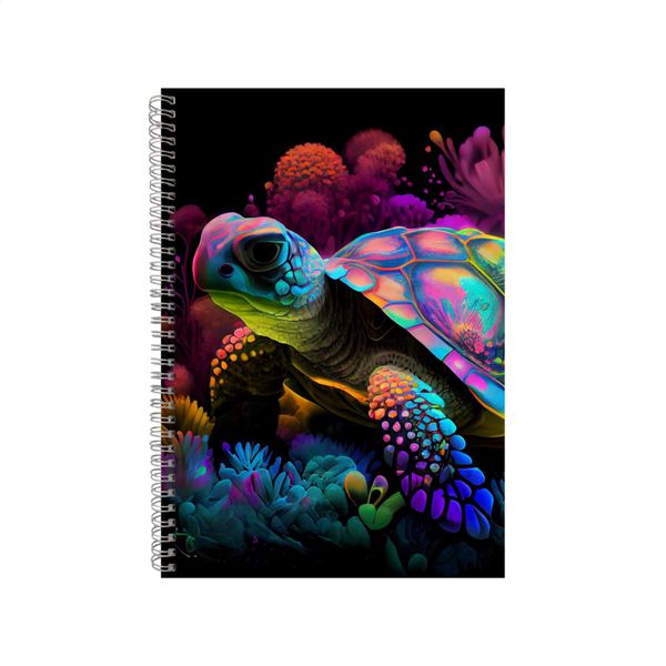 Neon Turtle Notebook Animal Gift Idea A4 Notepad Pad 75
