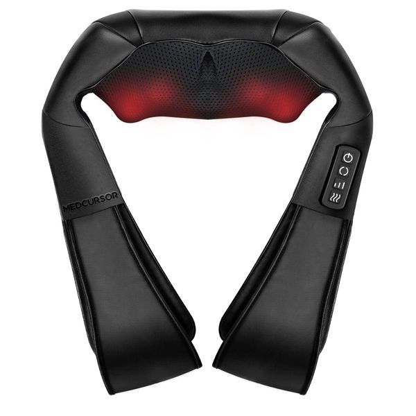 Medcursor Shiatsu Neck &amp; Shoulder Massager with Heat, Deep Tissue Kneading