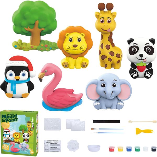 DIY Plaster Figurine Painting Kit Creative Plaster Doll &amp;Stone Painting Set