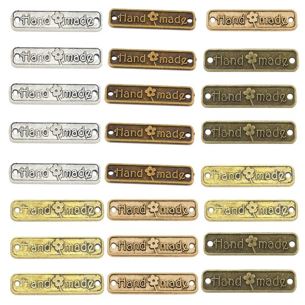 Craft DIY Assorted Vintage Metal Handmade Label Tag Set of 24 (30mm)