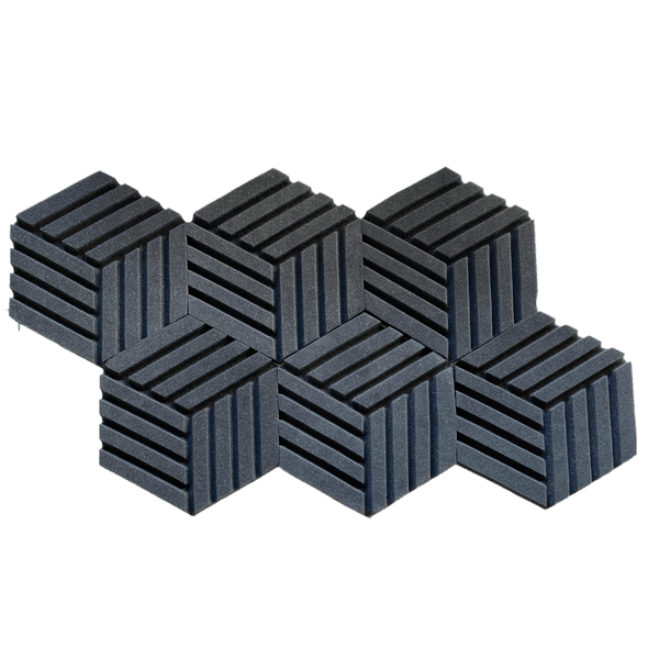 Hexagon Foam - Acoustic Sound Panel - Black - 6 Pack