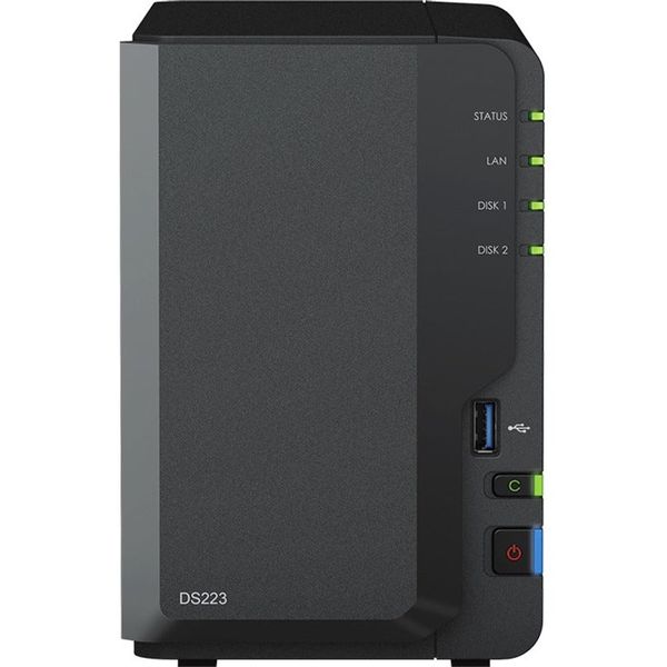 DiskStation 2 Bay NAS; 4-core 1.7 GHz; 2 GB DDR4 non-ECC