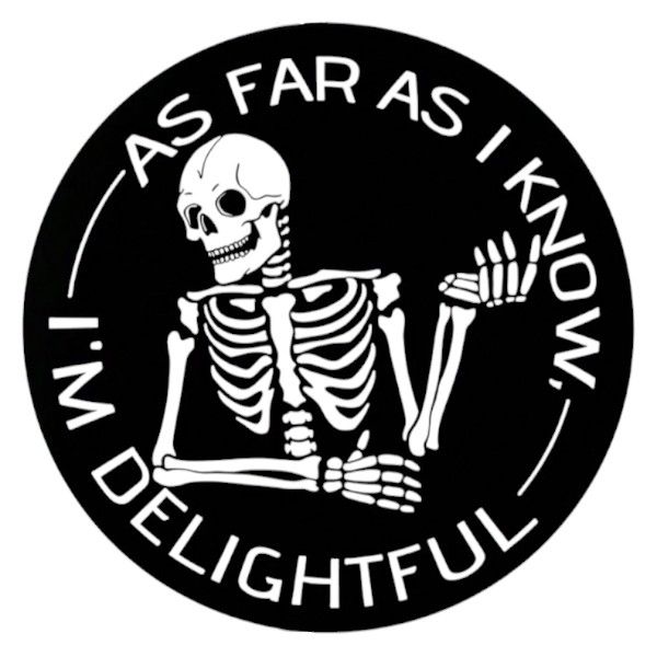 1 Piece - Round Non-Slip Base Mouse Pad With Funny Skeleton Design - Black