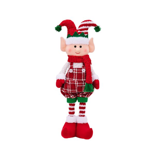 Christmas decorations red and green elf telescopic doll ornaments