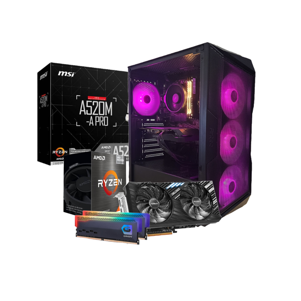 Antec "Neon Pink Flux"-AMD Ryzen 5 5500/Intel Arc A750 8gb Gaming PC