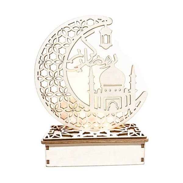 Ramadan Eid Mubarak Wooden Ornament Lights Decorations