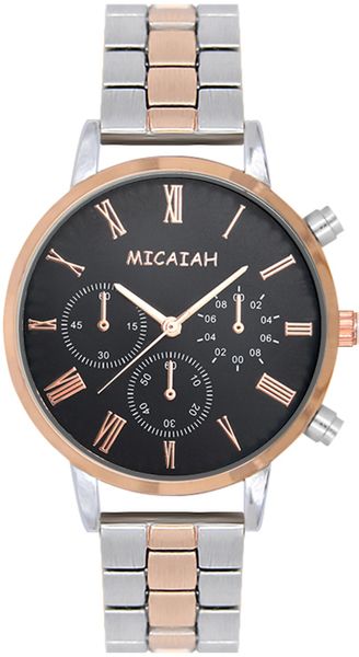 Micaiah Saint Moritz Steel Rose Gold Ladies Watch - White Lumi Dial