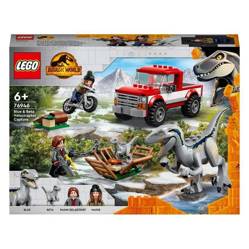 Lego® Jurassic World Blue And Beta Velociraptor Capture 76946 Building Toy Cars 181 Pieces 