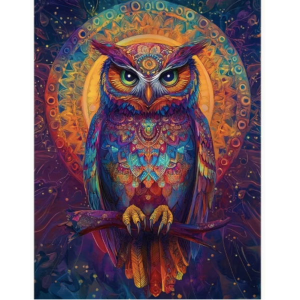 Colourful Mandala Owl Diamond Painting Kit (30cm x 40cm)
