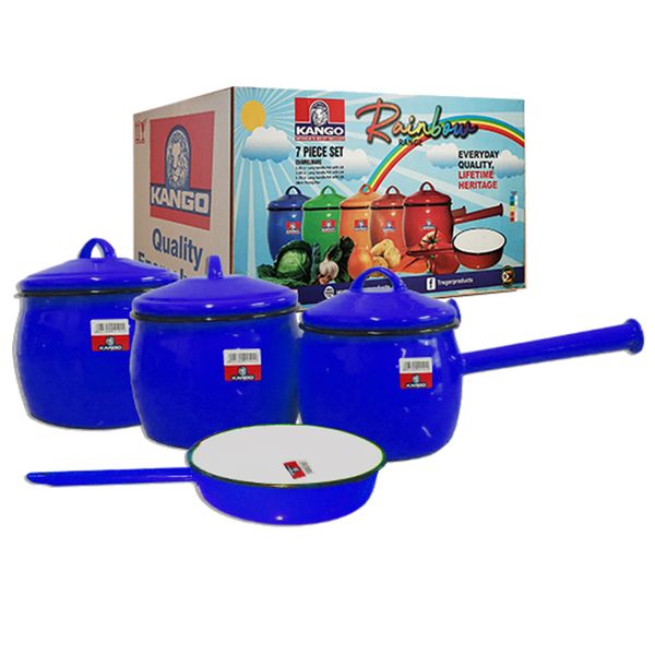Kango Cordon Bleu Enamel Pots Set 7Piece - Blue