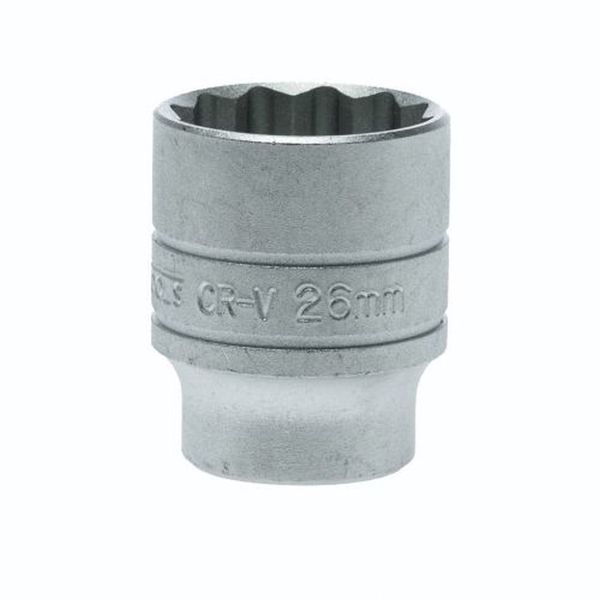TengTools - 1/2" Drive 12 Point Socket 26mm - M120526-C