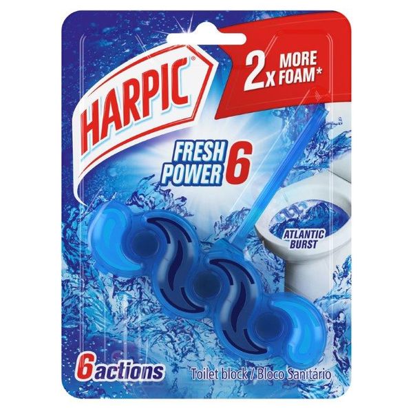 Harpic 35g, Fresh Power 6, Toilet Rim Cleaner, Atlantic Burst - 3 Pack
