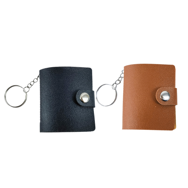 2-Pack Mini Small Photo Album Keychains (Black &amp; Brown)2-Inch Photo Holder