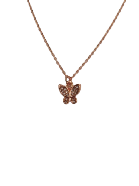 YALLI - Gold Butterfly Pendant Necklace